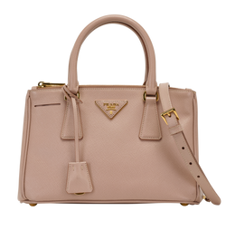 Small Galleria Tote, Leather, Pink, 208, CL/S/DB, 3*